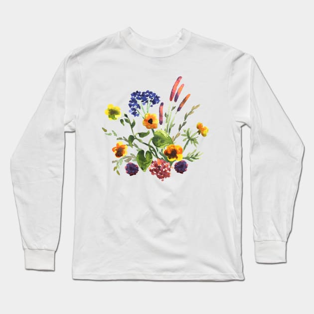 Flowers #4 Long Sleeve T-Shirt by Olga Berlet